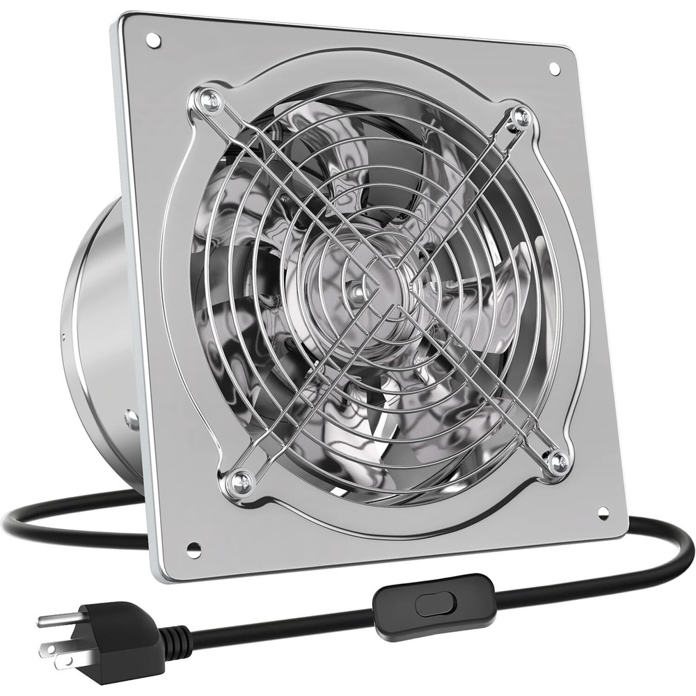Wall Mounted 8 Inch Exhaust Fan 576CFM Stainless Steel Vent for Office or Kitche